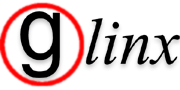 Glinx 
			 Logo with drop shadow